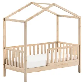 Vipack Hausbett Junior 70 x 140 cm Kiefer massiv natur braun
