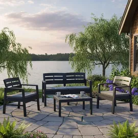 Dmora Outdoor-Lounge-Set 7-tlg. Anthrazit