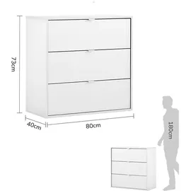 mokebo Highboard 80 x 73 x 40 cm Weiß