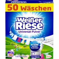 Weißer Riese Universal Pulver, Vollwaschmittel, 50 Waschladungen, extra stark gegen Flecken und für hygienisch reine Wäsche