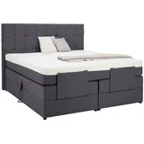 Moderano Boxspringbett, Grau, Textil, H3, Höhe ca. 24 cm, 140x200 cm, in verschiedenen Größen erhältlich, Schlafzimmer, Betten, Boxspringbetten