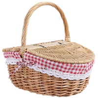Juwaacoo Picknickkorb Landhausstil mit Deckel und und Einlagen für Picknicks, Partys, Hochzeiten und Grillabende