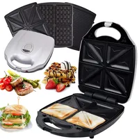 Syntrox Germany 3 in 1 XXL Maker ZN-2000W Multimaker Sandwichmaker + Waffeleisen + Kontaktgrill mit 3 Wechselplatten