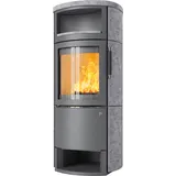 Kaminofen HARK 44-5.3 GT FlameKat 8 kW - Ofenkacheln: Specksteinverkleidung - Korpus: titan/verchromt