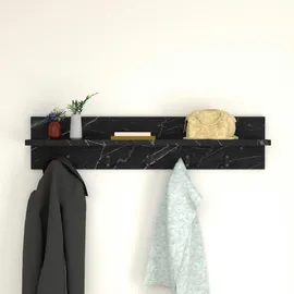[en.casa] Wandgarderobe Hammarö 80 x 18 x 13 cm Schwarz