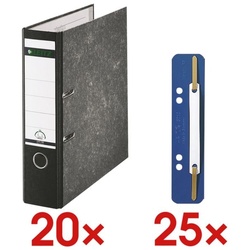 Leitz 20x Ordner »1080« inkl. 25er-Pack Kunststoff-Heftstreifen »3710« blau blau, 8x31.8x28.5 cm