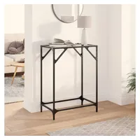 VidaXL Konsolentisch mit Glasplatte Transparent 60x35x81 cm Stahl