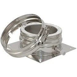 Schornstein Grundplatte Bodenmontage Edelstahl DW mit seitlichem Ablauf DN 150