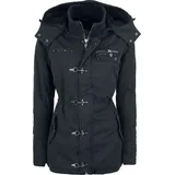 Rock Rebel by EMP Damen schwarze Winterjacke mit Nieten 4XL - 4XL