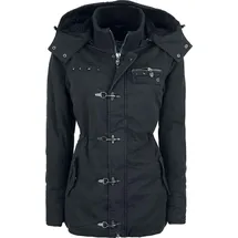 Rock Rebel by EMP Damen schwarze Winterjacke mit Nieten 4XL - 4XL