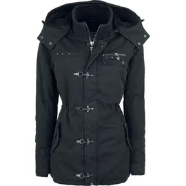 Rock Rebel by EMP Damen schwarze Winterjacke mit Nieten 4XL - 4XL