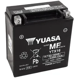 YUASA YUASA onderhoudsvrije YUASA batterij fabriek-YTX16 FA Onderhoudsvrije accu