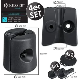 Kesser Pavillonstandfüße 4er Set 0,22 x 0,22 x 0,25 m Schwarz