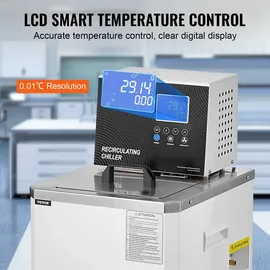Vevor Labor-Kühl-/Umwälzpumpe, 6 l Kühler für Niedertemperatur-Kühlflüssigkeit, 23 °F–212 °F, Umwälzpumpen-Kühler, LCD-Display, Wasserbad-Umwälzwasserkühlung aus Edelstahl 304