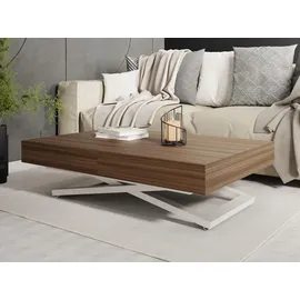 WFL GROUP Cavetta U Braun Walnuss 120-200 x 80 x 27-76 cm