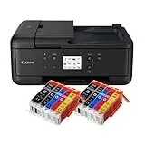 IC-Office TR7650 Farbtintenstrahl Multifunktionsdrucker 4-in-1 (Drucken, Kopieren, Scannen, Faxen, ADF, WLAN, AirPrint) schwarz + 10 XXL Tintenpatronen