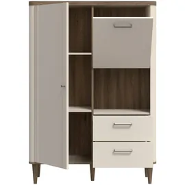 Forte Highboard 100,1 x 142,9 x 41,2 cm Beige / Valencia Eiche