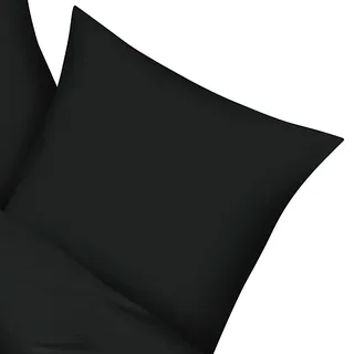 KAEPPEL Kissenbezug Uni Mako-Satin 40 x 80 cm Schwarz