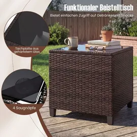 Costway Rattanmöbel Set 3-tlg. Schwarz/Braun