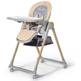 Kinderkraft 2in1-Babyliege und Kinderhochstuhl "Lastree" in Beige