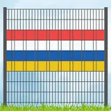 zaun|zu® Sichtschutzstreifen 200 x 5 cm Rot-Weiß-Blau-Gelb Kunststoff