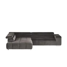 U N O Sports uno Ecksofa aus Samt Origo ¦ grau ¦ Maße (cm): B: 308 H: 70 T: 225.0