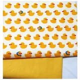Yurosiay Baumwollstoff Meterware mit einem niedlichen gelben Entenmotiv Stoff zum Nähen Basteln 100 * 160 cm Gelbe Ente Baumwolle Stoffe