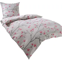 Traumschlaf Melbourne Floral Grau 200 x 220 cm + 2 x 80 x 80 cm