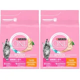 PURINA ONE Bifensis Junior | Kätzchen bis zu 12 Monate und Katzen in der Schwangerschaft | Kroketten | hilft bei der gesunden Entwicklung der Vitalfunktionen der Katze | mit Huhn | Beutel | 2,8 kg