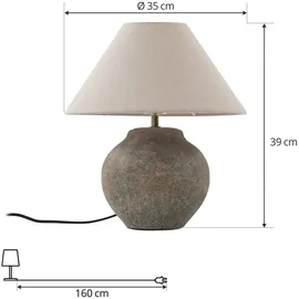 LUCANDE Tischleuchte Thalorin, Höhe 39 cm,