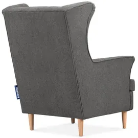 Konsimo Ohrensessel Stralis ¦ grau ¦ Maße (cm): B: 82 H: 108