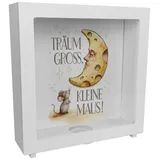 speecheese Spardose Maus und Käse-Mond Rahmen Spardose aus Holz Träume groß