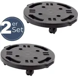 GarPet 2x Transportroller Rollbrett Transportrollen Rollbrett Werkstatt Pflanzen Rollbretter Transport Möbelrollen flach Pflanzenroller rund Transporthilfe