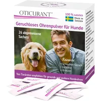 OTICURANT Ohrenpflege Ohrreiniger für Hund & Welpe Pulver geruchlos - 26 Beutel Ohrenschmalz Entferner gegen Juckreiz, Kratzen, Geruch Ohrenentzündung