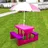 BITUXX Kindersitzgruppe Kindermöbel Für Innen Und Außen Mit Sonnenschirm Pink