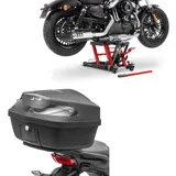 Set: Hebebühne Midlift L passend für Chopper / Custombike bis 680 kg in rot ConStands mit Motorrad Topcase XK48 univ. Liter sw CB38630