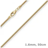 Schmuck Krone Goldkette 1,6mm Schlangenkette aus 333 Gelbgold 50cm, Gold 333 goldfarben