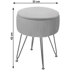 MCW Hocker K47 Samt 33 x 42 x 33 cm Grün/Gold