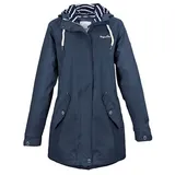Regenliebe Regenjacke Friesennerz taillierter Regenmantel mit verstellbaren Kapuze blau 48