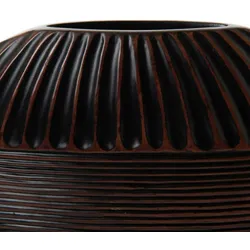 Vase Brazzaville klein - Braun Rund Kunstharz Amadeus 28x7.5 cm