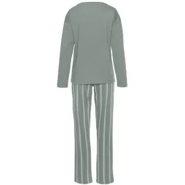 VIVANCE DREAMS Damen Pyjama grün gestreift Gr.40/42
