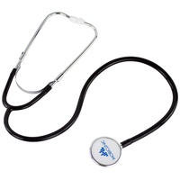 Mobiclinic Stethoskop mit Doppelschlauch, leicht, für Kinder und Erwachsene, elegant, Phonendoskop, Aluminium, schwarz