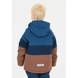 ZigZag Skijacke "Taylora", Jungen, Gr. 92, blau (blau, braun), 90% Polyester, 10% Elasthan, mehrfarbig, normal, ohne Ausschnitt, Jacken Skijacke, mit wind- und wasserdichter TPU-Membran