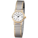 REGENT Damenarmbanduhr F889 Edelstahl Zugband goldplattiert bicolor