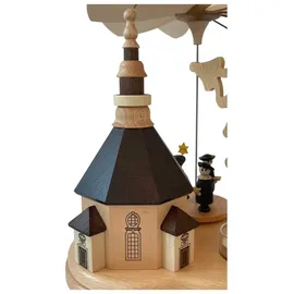 Zeidler Holzkunst Zeidler Holzkunst, Weihnachtsdeko, Kleine Pyramide mit Seiffener Kirche für 3 TL