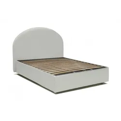 Dmora Quadratisches und halbes Bett Clotilde, Containerbett mit Kunstlederbezug, 100% Made in Italy, passend für Matratze Cm 120x190, Weiß
