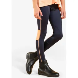 Reitleggings 100 Light Kinder blau/orange Gr. 152 - 12 Jahre