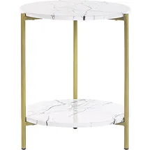 Beliani Beistelltisch Reva Weißer Marmor