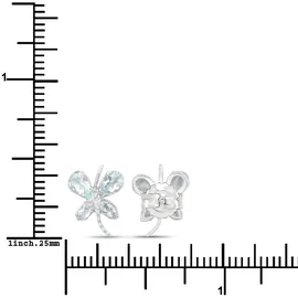 vira jewels Ohrstecker Vira Jewels Silber 925 rhodiniert Aquamarin weiß