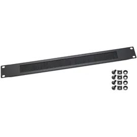 HMF 66489-02 Kabeldurchführung mit Bürsteneinsatz 19 Zoll 1 HE Schwarz